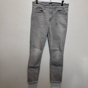 Gap Denim Light Gray Raw Hem Size 6 Jeans True Skinny